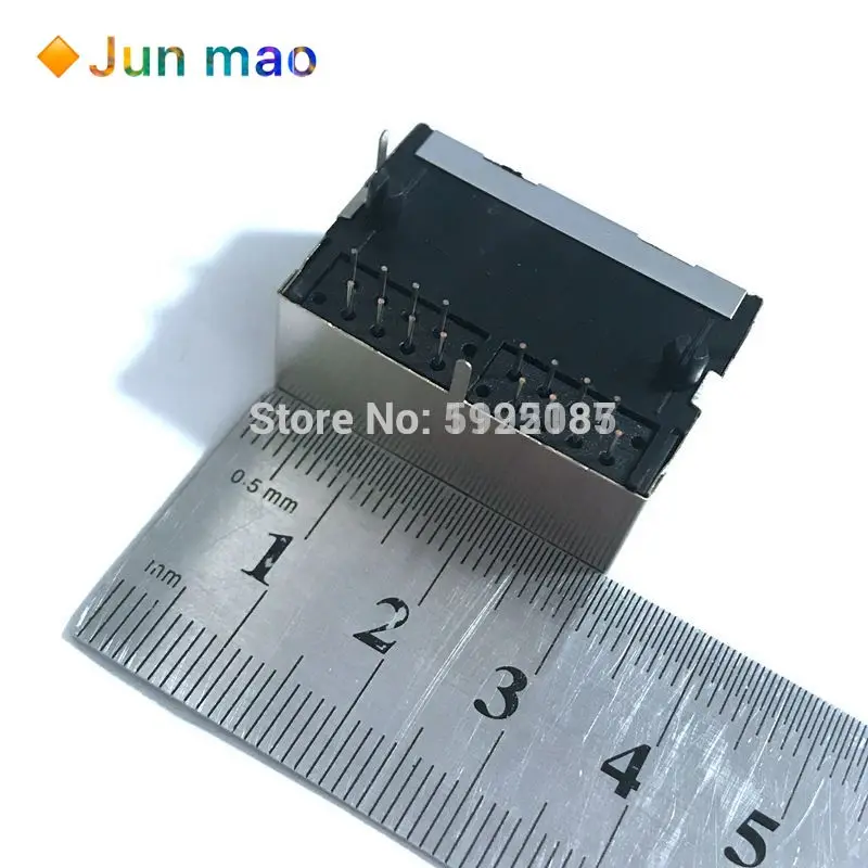 5 шт. 1*2 RJ45 металлический 16-контактный разъем для печатной платы под прямым углом