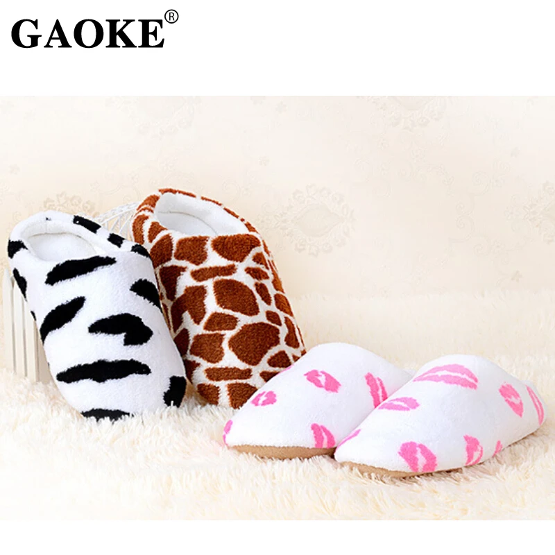

2021 Winter Woman Slippers Woman Shoes Soft Plush Indoor Home Furry Slippers Woman Warm Shoes For Bedroom Couple Winter Slippers