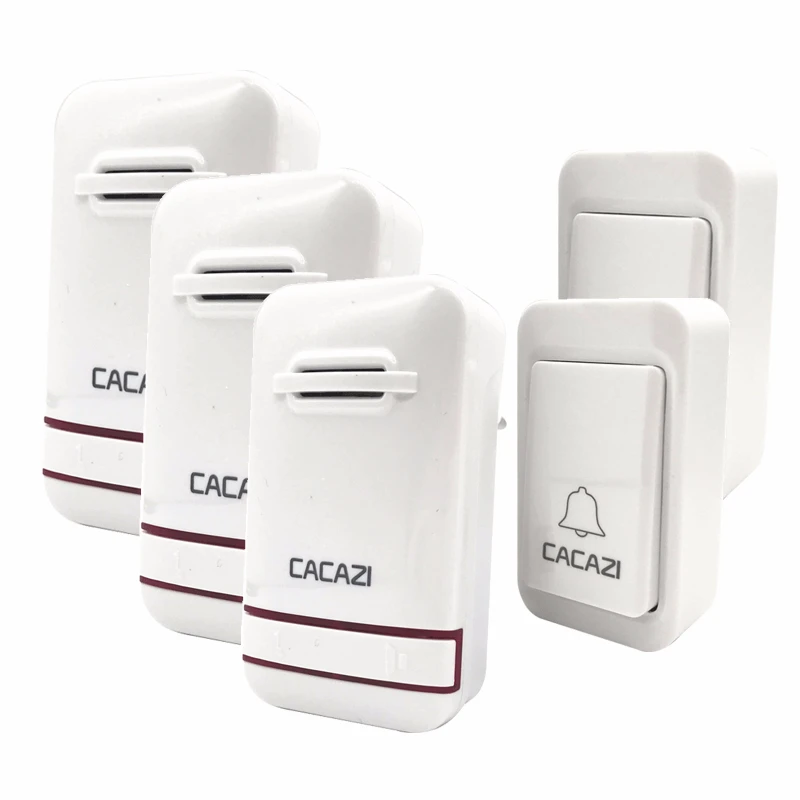 Беспроводной дверной звонок CACAZI не требующий батареек Водонепроницаемый