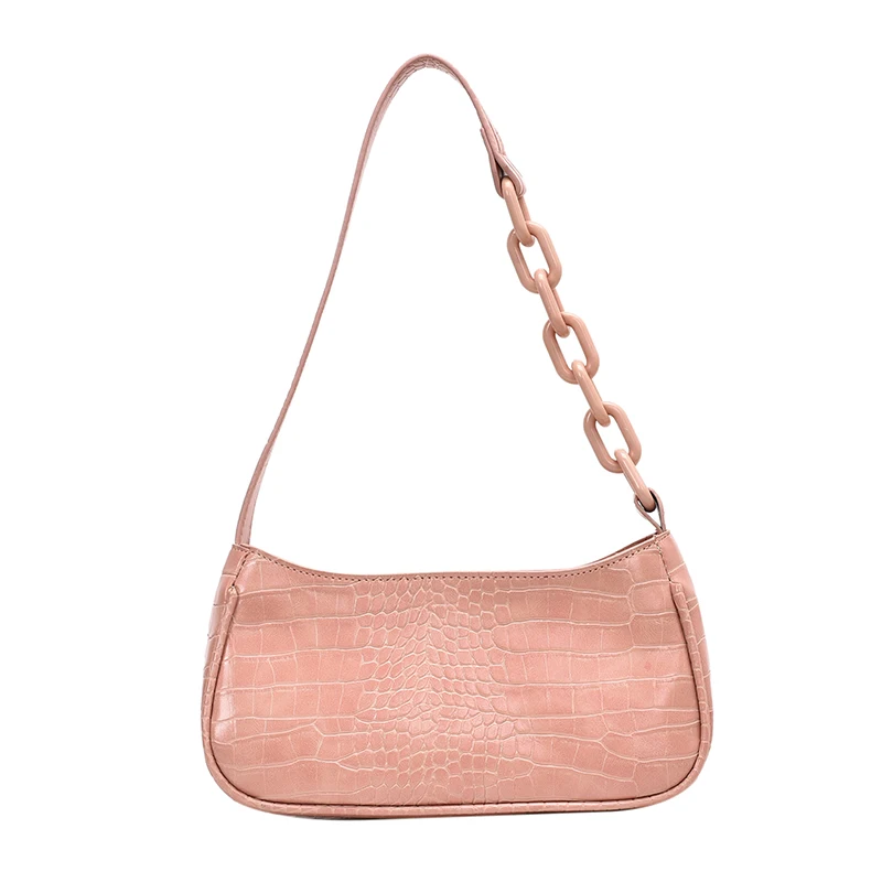 

Pattern PU Stone Leather Shoulder Bags For Women 2021 Chain Design Crossbody Handbags Lady Travel Fashion Hand Bag