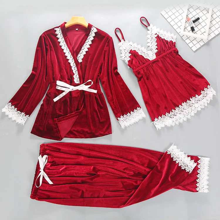 Женская велюровая Пижама с нагрудными подушечками сексуальная женская пижама