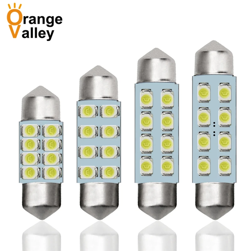 

100 шт. высокое качество 31 мм 36 мм 39 мм 41 мм 8 светодиодный 3528 1210 SMD авто купольная гирлянда для интерьера карта двери лампы DC12V