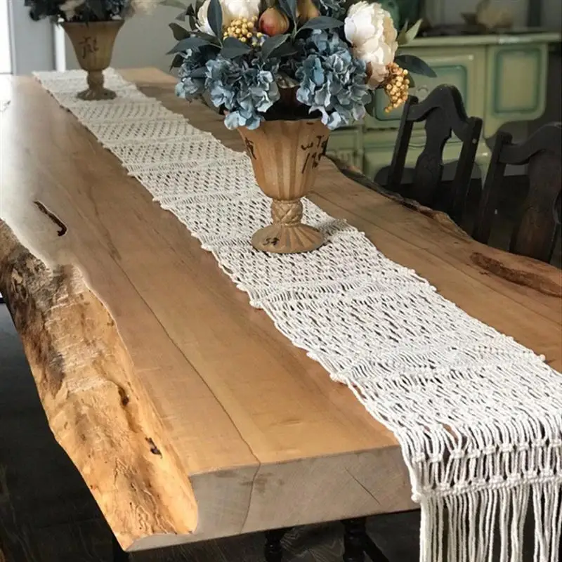 

Macrame Table Runner With Tassels Bohemian Woven Table Runner Wedding Decoration Handmade Macrame Table Runner Home Decor 2021