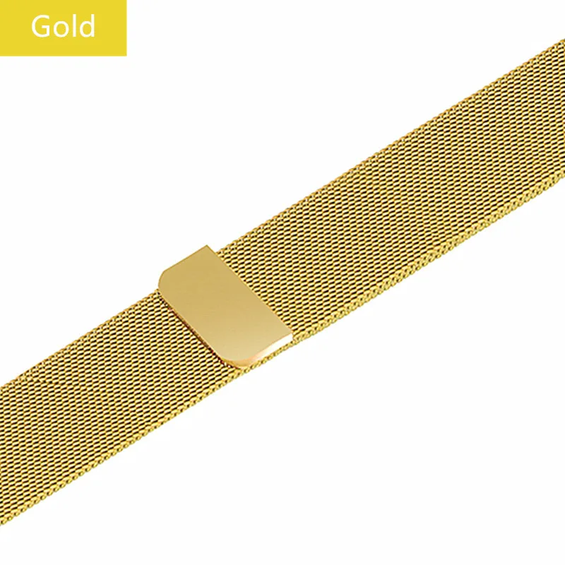 Gold Миланская петля ремешок для apple watch ремешок correa apple watch 5 4 3 2 1 iWatch ремешок 42 мм 38 мм 44 мм 40 мм сетчатый Браслет аксессуары - Цвет ремешка: Gold