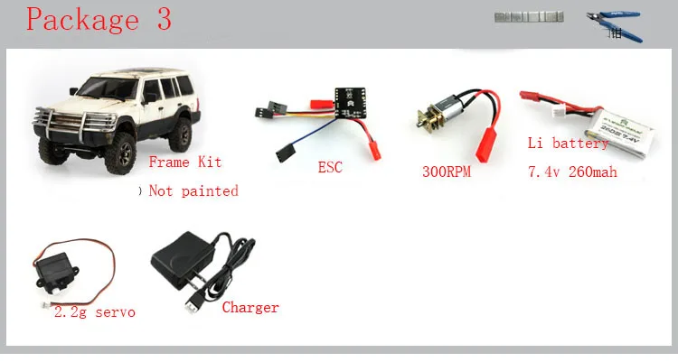 package 3 Orlandoo Охотник RC альпинистский автомобиль комплект для A02 Pajero RC гусеничная модель автомобиля Собранный DIY части Аксессуары - Цвет: package 3