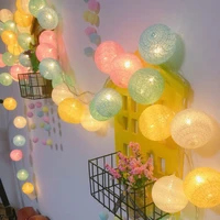 6cm cotton ball garland fairy garden diy string lights christmas lights for room outdoor indoor holiday wedding navidad decor