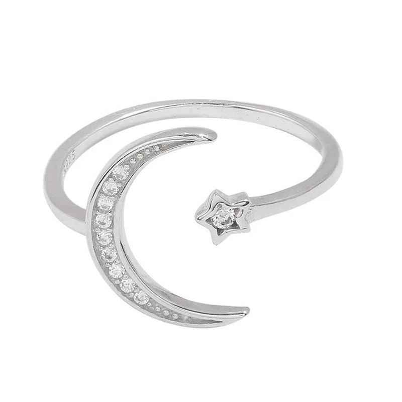 

2020 New Star Moon Shape Open ring For Woman Fashion Korean Jewelry Luxury Girl's Finger Accessories Unusual Wedding Rings