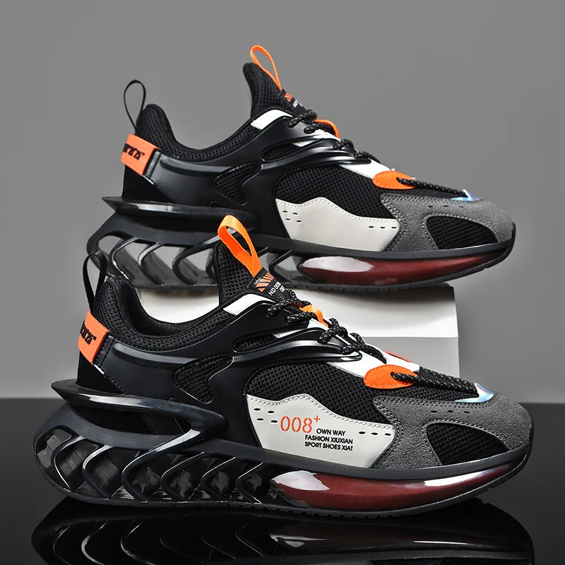 

Men Shoes Mesh Socks Mouth High Top Casual Shoes Blade Shoes Platform Sneakers Breathable Trendy Shoes Outdoor Non-slip Men