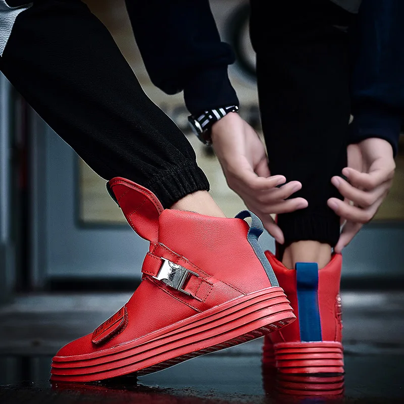 Autumn Winter Yellow Buckle High top Sneakers Men Superstar Comfort Shoes Casual Hip-hop Fashion zapatos hombre |