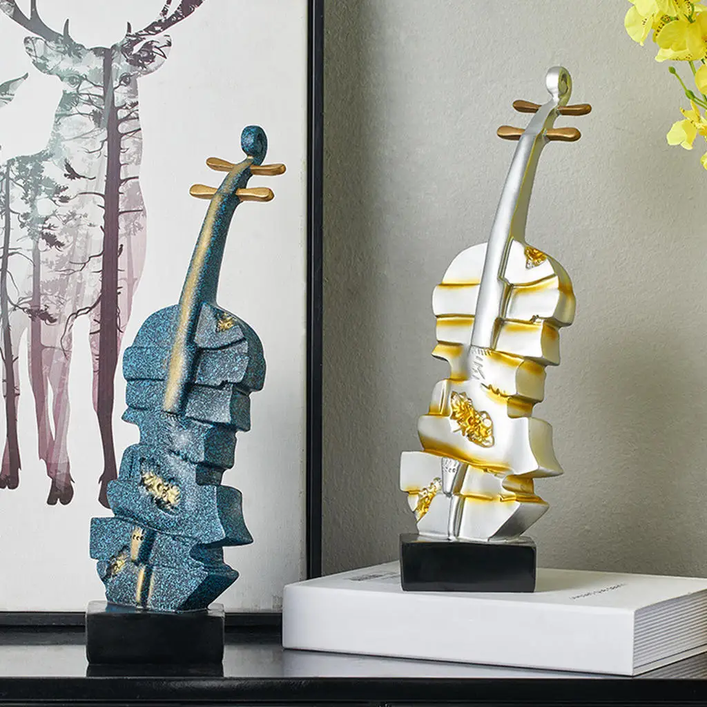

Resin Abstract Violin Figurine Sculpture Art Sculpture Ornament Decoration for Wedding Home Office Decor