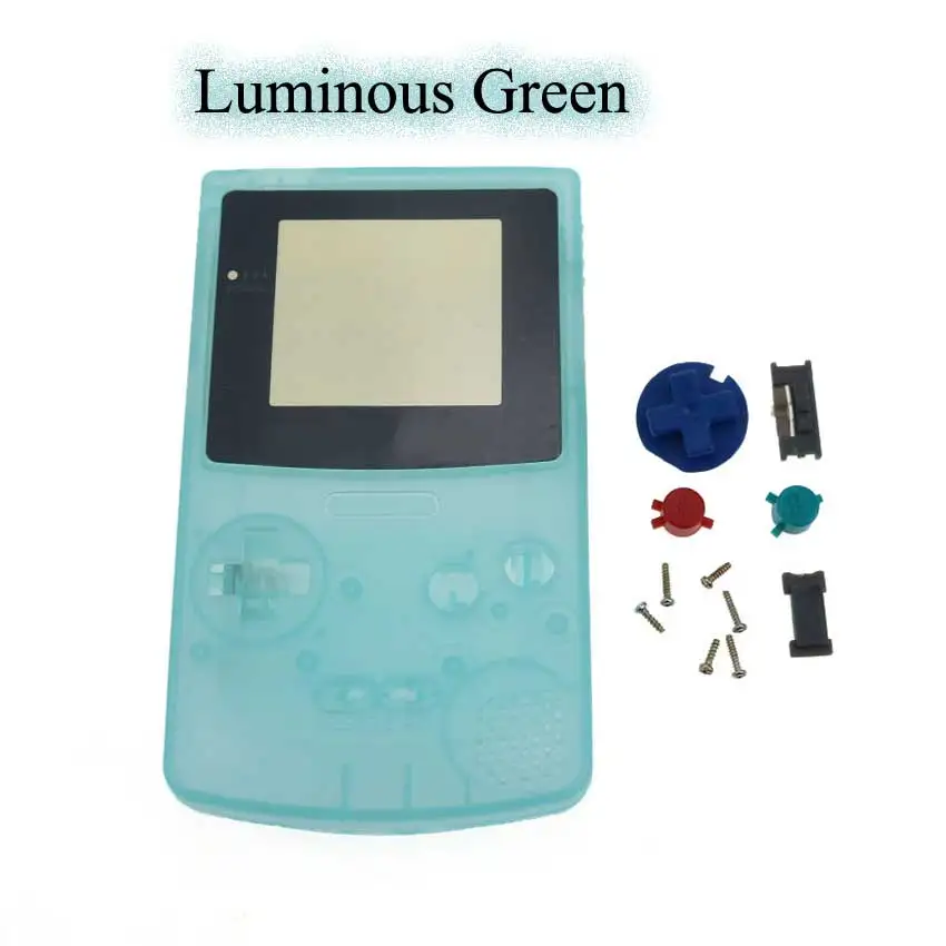 Юси Ограниченная серия корпус оболочка Крышка для nintendo для GameBoy цветная консоль GBC Чехол пакет - Цвет: Luminous green