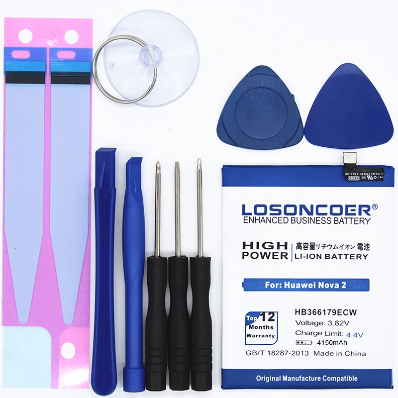 LOSONCOER HB366179ECW для HUAWEI Nova 2 Nova2 CAZ-AL10 PIC-AL00 CAZ-TL00 PIC-TL00 PIC-L29 PIC-LX9 PIC-L09 Батарея