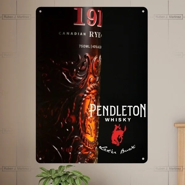 

Retro tin paintings Pendleton Whiskey Garage Decor Metal Tin Signs Metal Poster Metal Wall Art