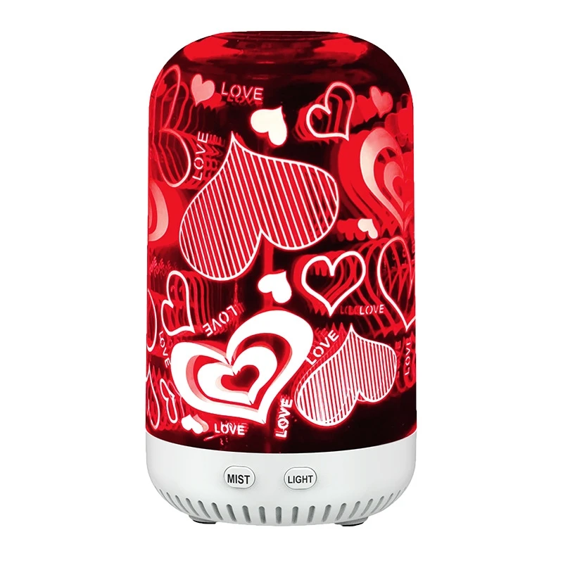 

New 3D glass aromatherapy machine, fireworks, colorful lights, silent household creative gift humidifier, air atomizer