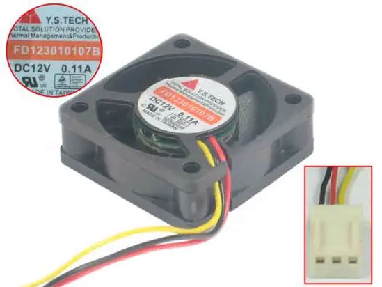 Вентилятор охлаждения сервера Y.S TECH FD123010107B 12 В постоянного тока 0 11 А 30x30x10 мм 3