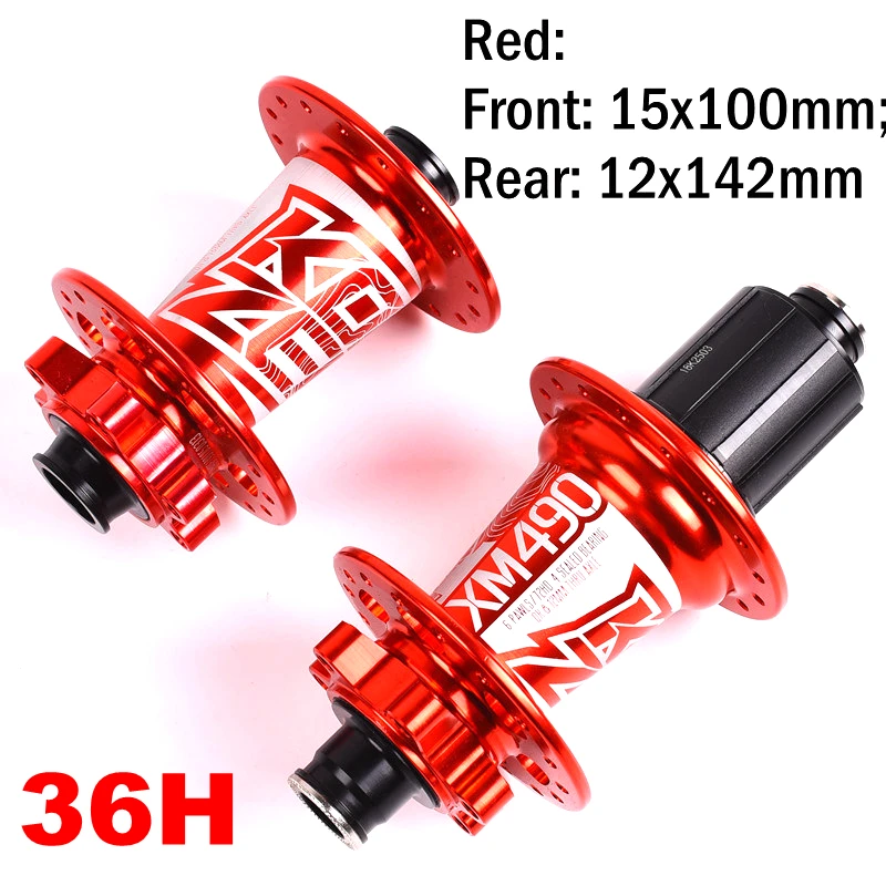 36Red 15X100 12X142 Koozer XM490 черный 28/32/36H отверстия дисковый тормоз концентратор 4 герметичный подшипник MTB горный велосипед концентраторы QR через ось Quick Release - Цвет: 36Red 15X100 12X142