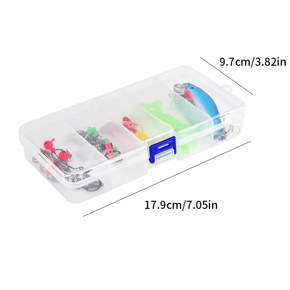 

52 Pcs Soft Mixed Colors Fishing Lure Set Silicone Baits With Lead Jig Head Fishhook Offset Hooks Worm Carp Fishing Tackle Kit