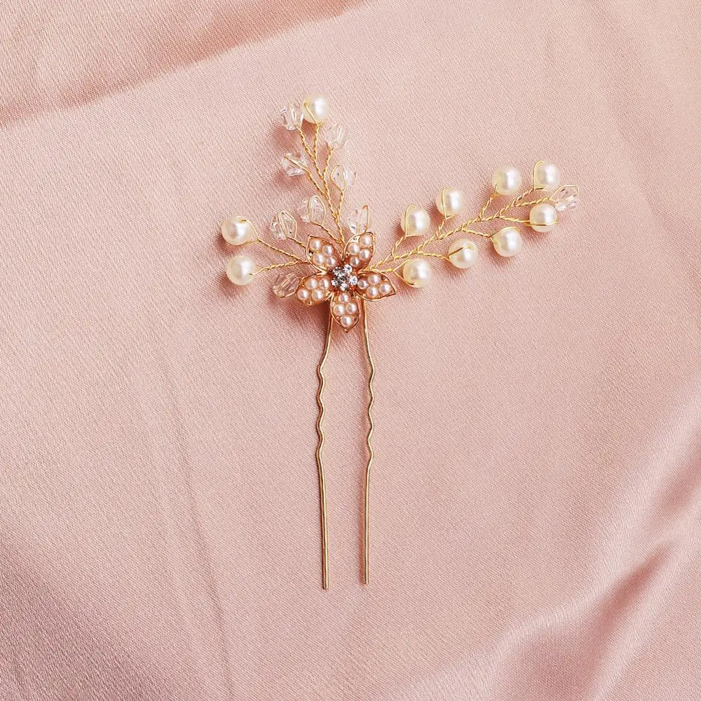 Новинка свадебные шпильки для волос ручной работы с белыми цветами и серебряными