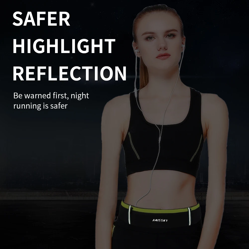 Спортивная поясная сумка Haissky для мужчин водонепроницаемая на пояс бега