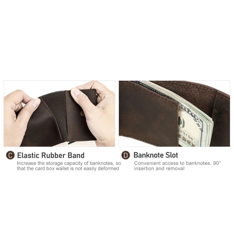 

Vintage RFID Blocking Money Belt Wallet Automatic Pop-up Credit Card Case Purse Cash Pocket for Men