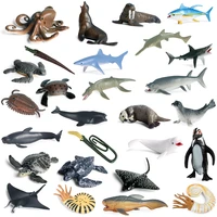 new simulation mini prehistoric marine life model shark whale sea turtle nautilus pvc action figure kids educational toys gifts