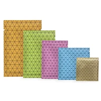 wholesale 100pcs matte open top aluminum foil bag square pattern heat sealing mask herbal cosmetics nail powder packaging bags