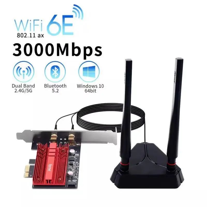 Wi-Fi 6E Wi-Fi-карта Intel AX210 2 4 ГГц/5G/6 ГГц 5374 м BT 5 AX200 PCIe беспроводной сетевой адаптер PCI