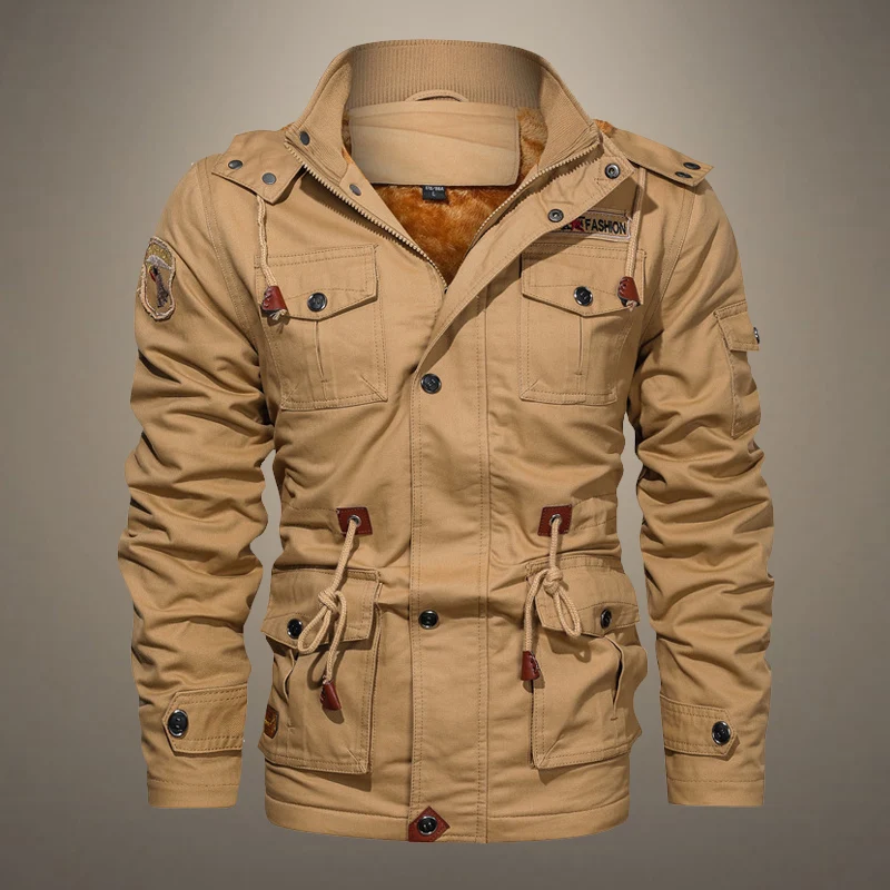 Мужская зимняя утепленная куртка Флисовая теплая ветрозащитная Уличная