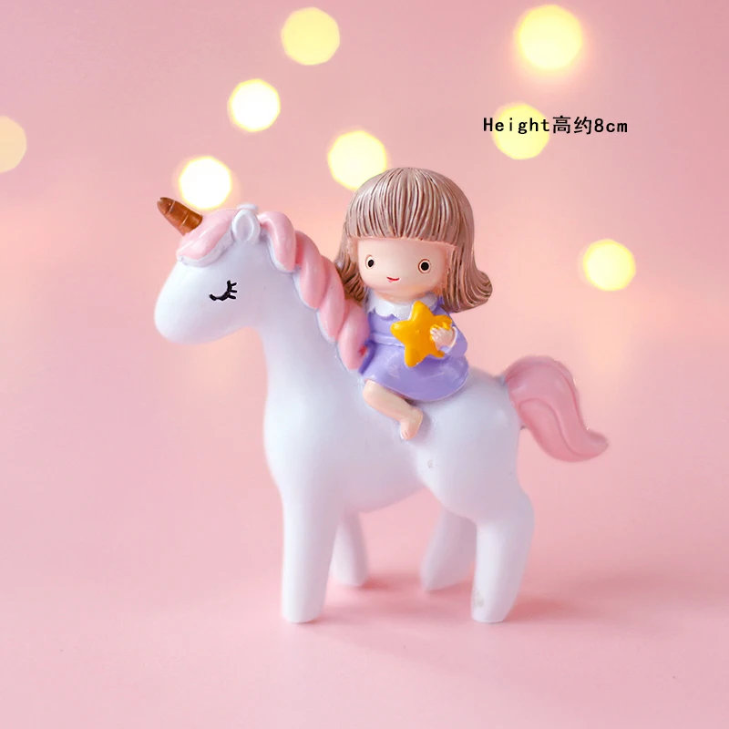 Облака Радужный Единорог девочка соломенный Топпер для торта счастливого дня