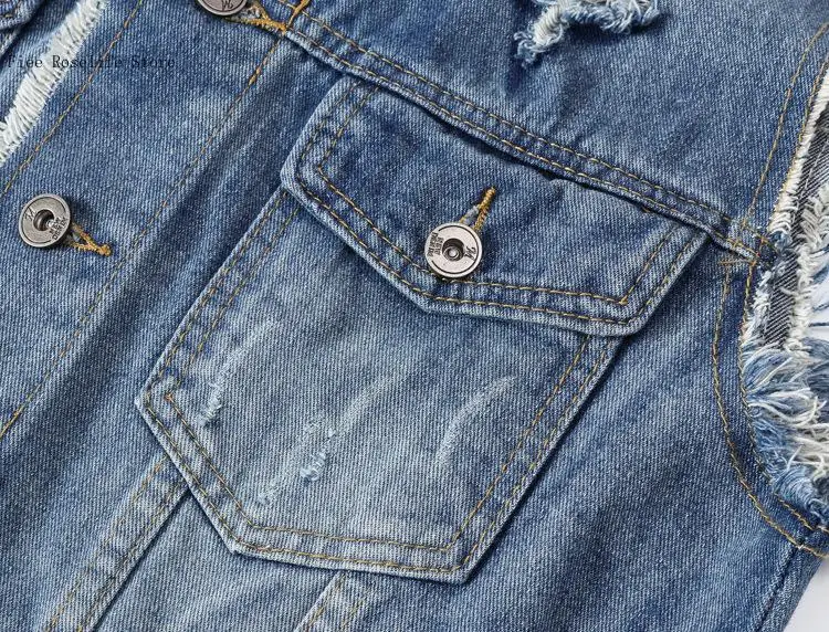 Рваный ковбойский потертый джинсовый жилет классические винтажные мужские