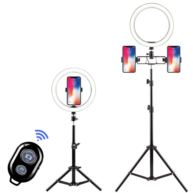 USB кольцевой светильник для селфи 16 см/26 см со штативом держатель телефона Bluetooth