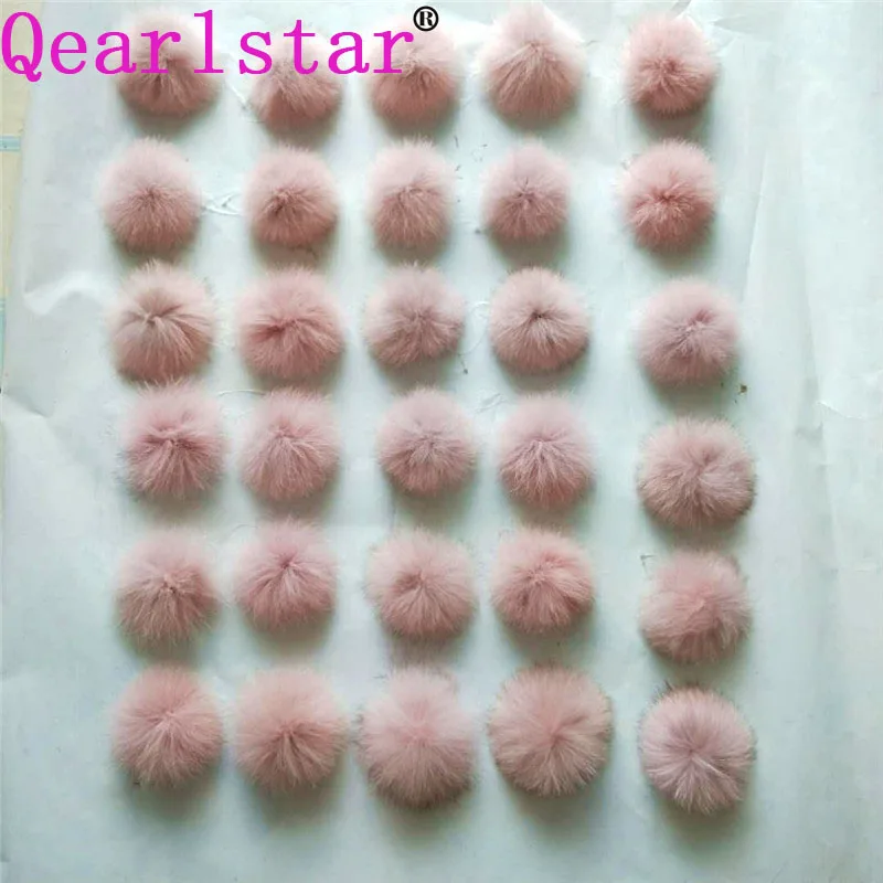 Qearlstar шарик из натурального Лисьего меха 10 см помпон DIY Розовый натуральный Лисий