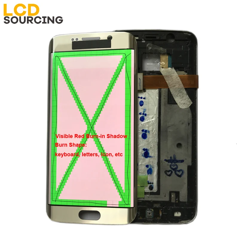 ЖК-дисплей Red Burn-Shadow AMOLED для Samsung Galaxy S6 Edge G925 EDEG Plus G928 сенсорный экран с