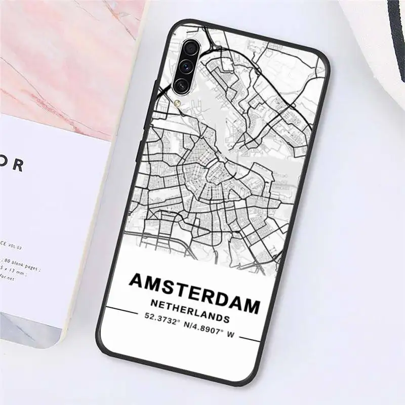 

Ins Travel Country Sketch City Map Phone Case For Samsung galaxy A S note 10 7 9 20 30 31 40 50 51 71 21 s ultra