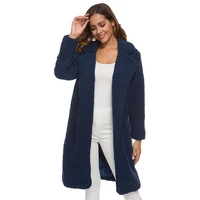 womens winter new v neck solid color alpaca fleece high end fashion show temperament comfortable loose jacket
