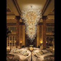 girban luxury lustre hotel blown glass chandelier indoor lighting home decor loft led hanging lamp chandeliers for living room