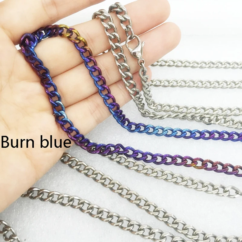 

Seamless titanium necklace made by PYTITANS, universal denim chain anti-allergic multi-color jewelry men and women high-grade