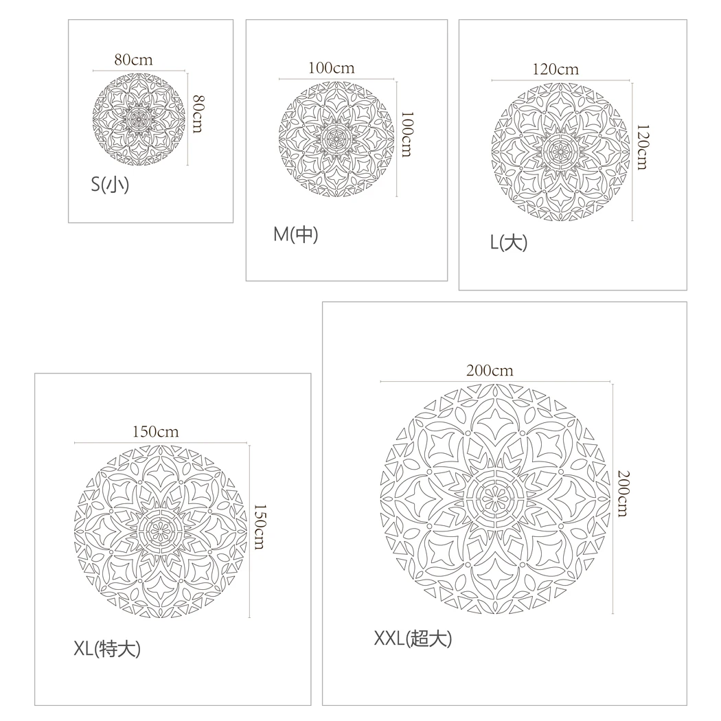 Wall Sticker Mirror Home Decor Decorative Undefined 3D 2021 New Round Décor Giant Huge Large Mandala Indian Arabic Ethnic R297