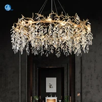 nordic home decor luxury crystal chandeliers ceiling led pendant light living room decoration modern lighting g9 bulb included
