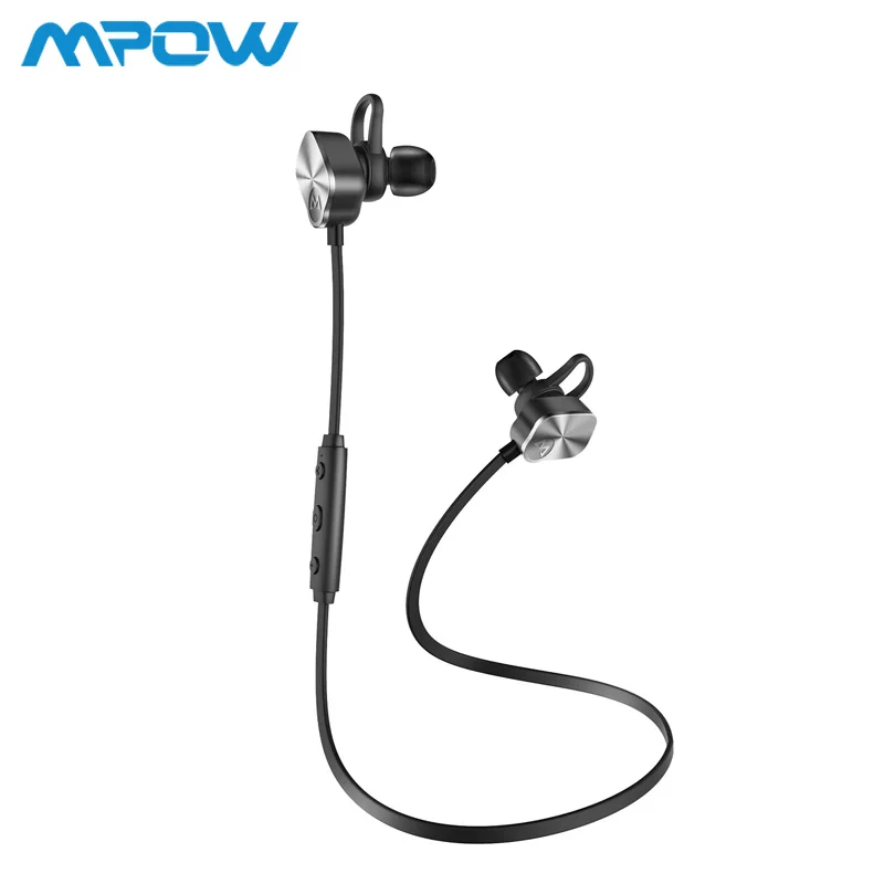Mpow MBH29 беспроводные наушники Bluetooth 4,1 наушники-вкладыши с пультом дистанционного управления и микрофоном стерео спортивные наушники для телефонов - Цвет: Silver Earphone