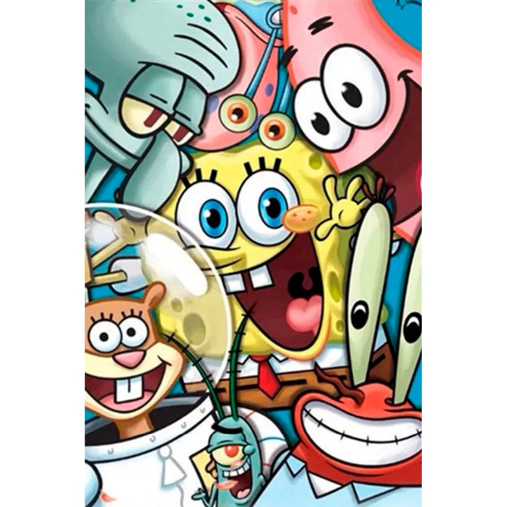 

5d DIY Diamond Painting"Cartoon Anime Sponge starfish"Embroidery Cross Stitch Art Craft Full Round Rhinestone kid Home decor