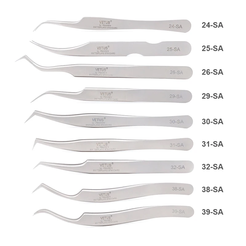 

Vetus SA Fan Eyelash Tweezers Profissional For 3D/6D Volumn Eyelash Extension Anti-static Lashes Tweezers Makeup Tools