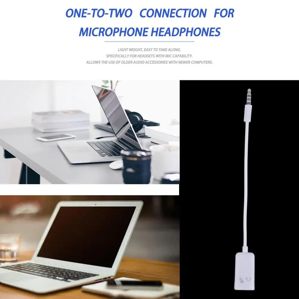 3 5 мм наушники с микрофоном стерео аудио сплиттер адаптер кабель белого