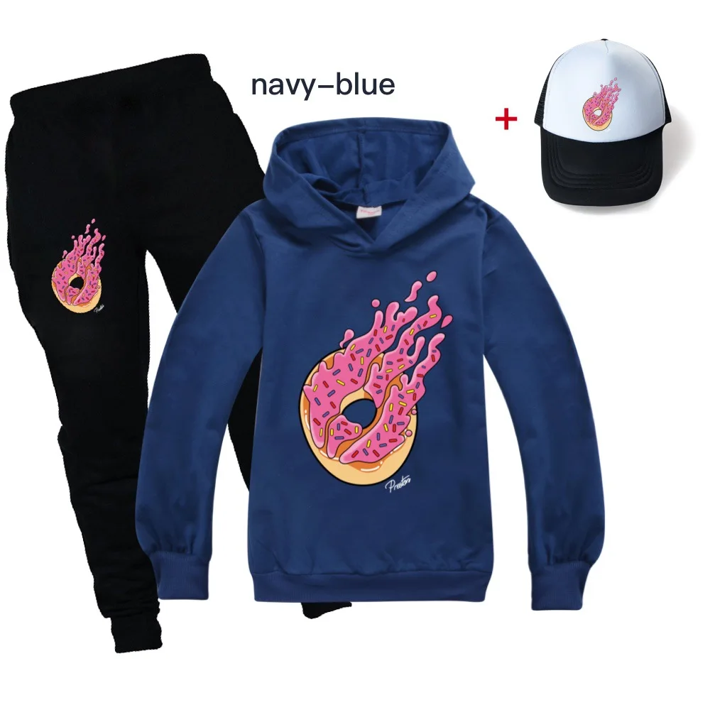 Костюм детский из 3 предметов свитер штаны и шапка весна-осень лето костюм для