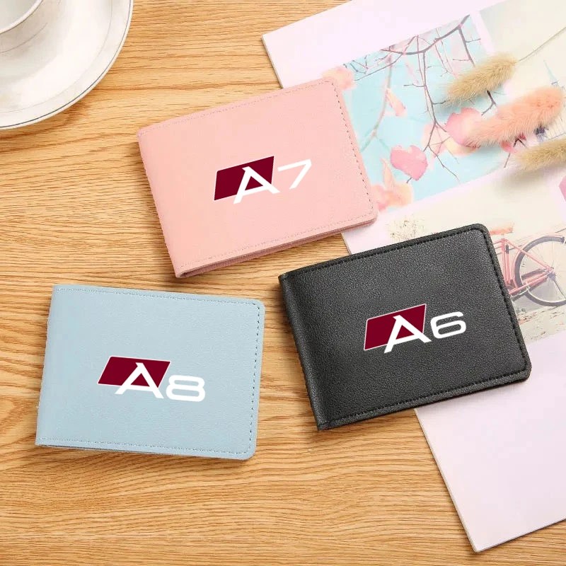

For A3 A4 A5 A6 A7 A8 Q3 Q5 Q7 Q8 License Holder Leather Cover For Car Driving Documents Business ID Pass Certificate Folder