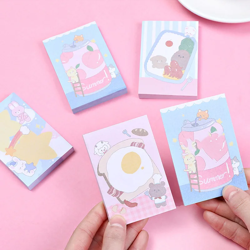 

1Pcs Creative Cartoon Bear Memo Pad Sticky Note Paper Cute Stationery Decoration Stickers Message Escolar Gifts School Office