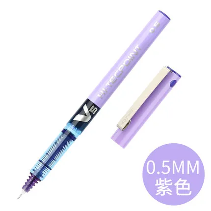 7 шт./лот, ручка Pilot V5 с жидкими чернилами, 0,5 мм, 7 цветов на выбор, BX-V5, стандартная ручка для офиса и школы, стиль канцелярских принадлежностей - Цвет: Фиолетовый