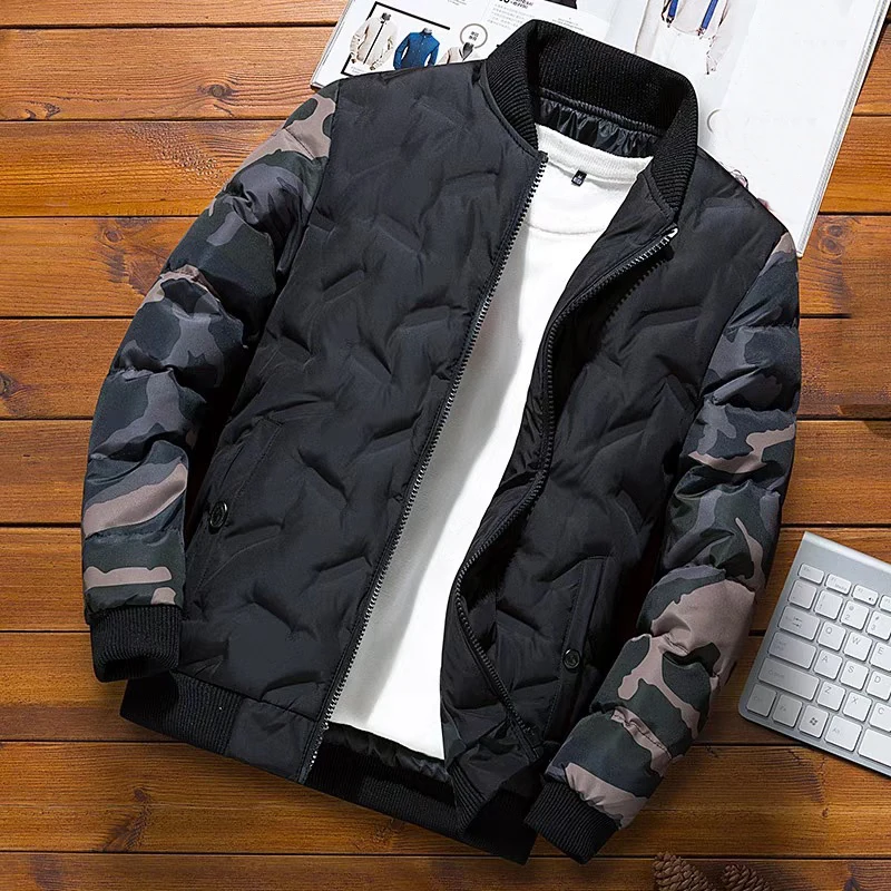 Мужские зимние куртки и пальто верхняя одежда новая камуфляжная куртка-бомбер