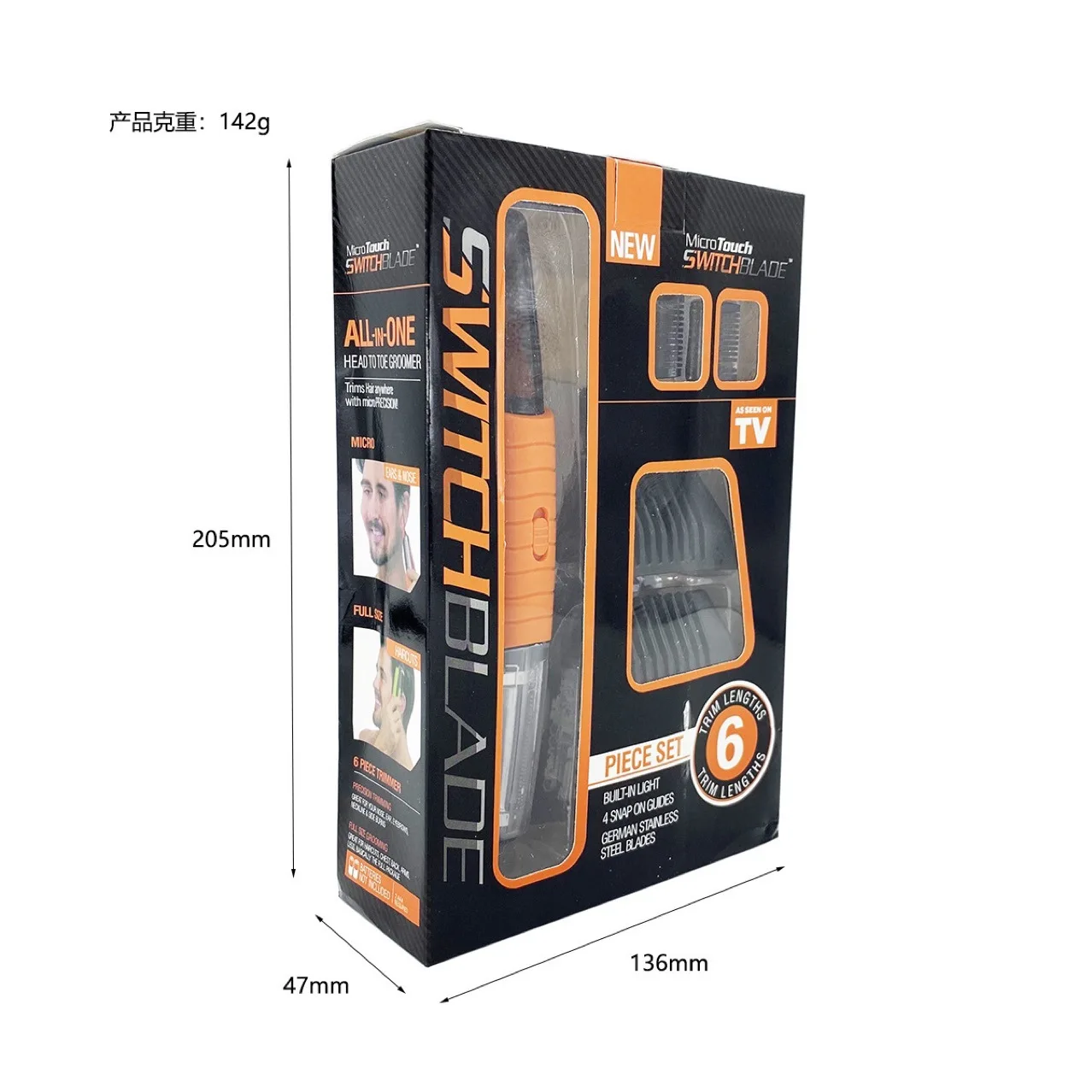 

Micro Precision Eyebrow Ear Nose Trimmer Removal Clipper Shaver Personal Electric Face Care Hair Trimer With LED Light