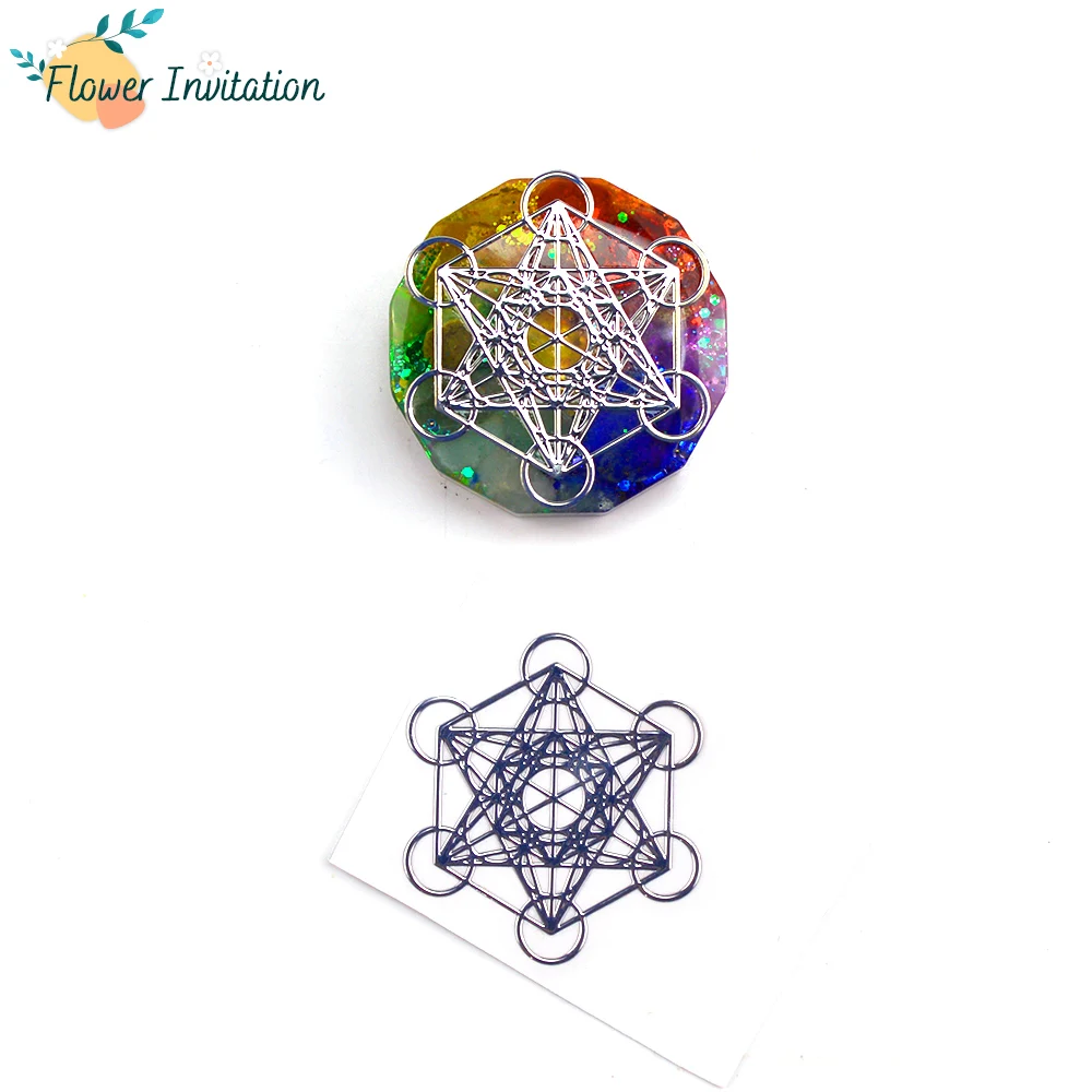 40 шт. энергия оргонит наклейка чакра эпоксидная смола ювелирные изделия цветок